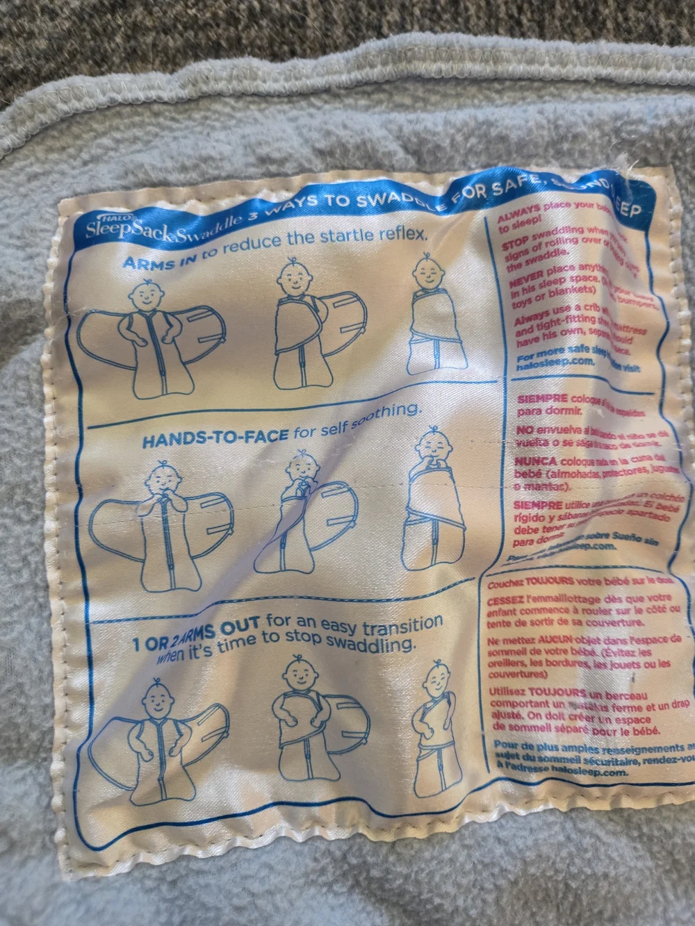 HALO Sleep Sack Swaddle - Light Blue Fleece